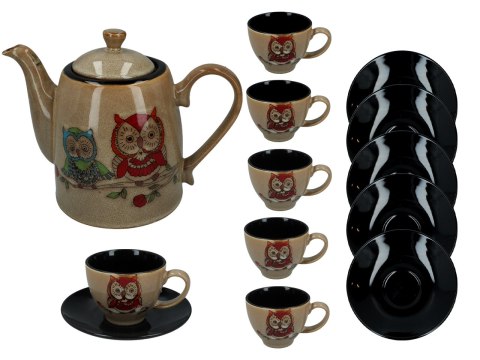 Serwis - czajnik i 6 filiżanki ze spodkami