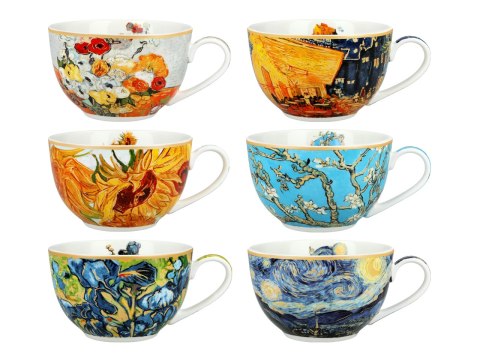 Kpl. 6 filiżanek w okrągłym pudełku - V. van Gogh (CARMANI)