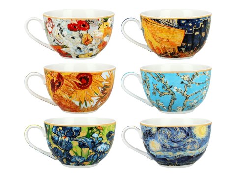 Kpl. 6 filiżanek w okrągłym pudełku - V. van Gogh (CARMANI)