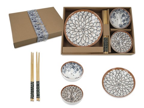 Kpl. 2 miseczek z pałeczkami + talerz