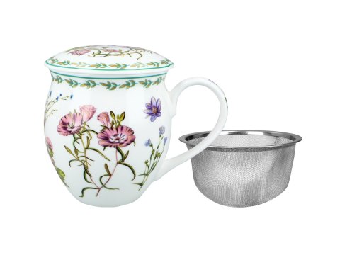 Kubek beczka z przykrywką - Kwiaty polne (CARMANI)