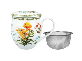 Kubek beczka z przykrywką - Kwiaty polne (CARMANI)