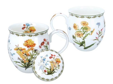 Kubek beczka z przykrywką - Kwiaty polne (CARMANI)