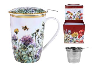 Kubek z sitkiem i przykrywką - L. Lozano, Łąka kwietna z rumiankiem (CARMANI)