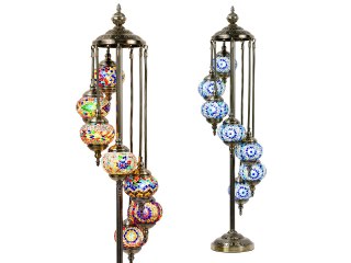 Lampa podłogowa - siedem kloszy, wielokolorowych