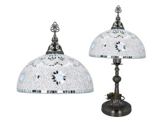 Lampa stołowa - abażu, biały