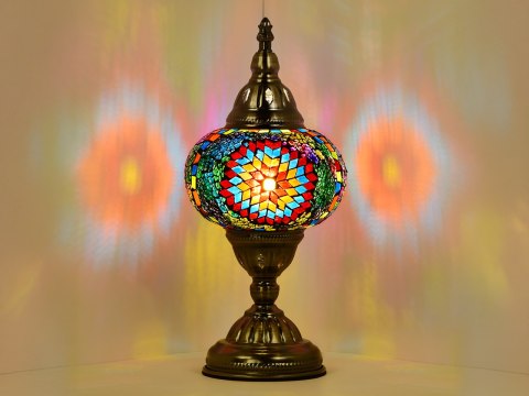 Lampa stołowa - klosz pojedynczy, wielokolorowy