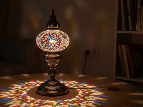 Lampa stołowa - klosz pojedynczy, wielokolorowy