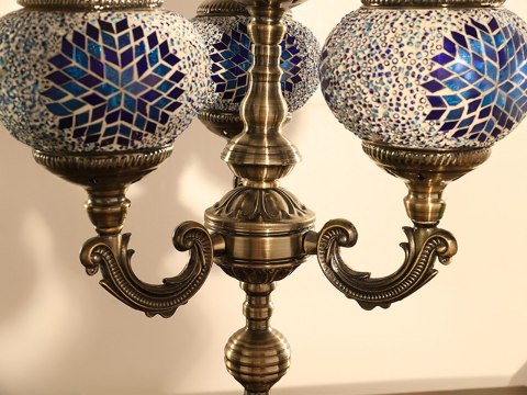 Lampa stołowa - trzy klosze, wielokolorowe