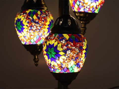 Lampa stołowa - trzy klosze, wielokolorowe