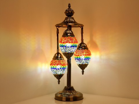 Lampa stołowa - trzy klosze, wielokolorowe