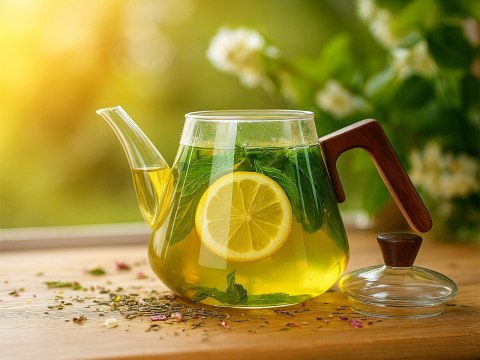 Czajnik szklany z sitkiem