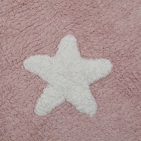 Lorena Canals Dywan bawełniany Pink Stars White 120 x 160 cm