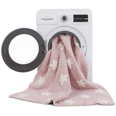 Lorena Canals Dywan bawełniany Pink Stars White 120 x 160 cm