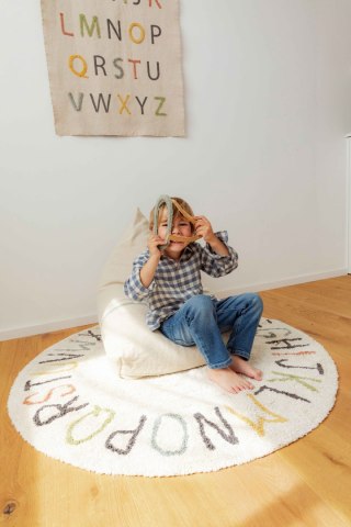 Dywan Bawełniany ABC Kolory i Litery, Ø120 cm, Lorena Canals