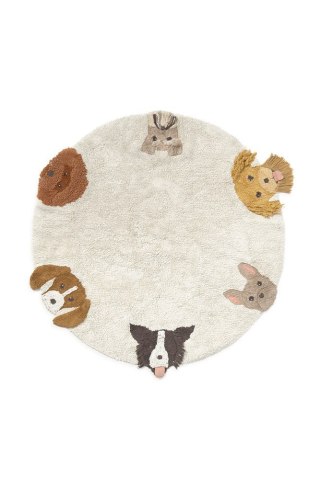 Dywan Bawełniany Psy Wouf Wouf!, Ø140 cm, Lorena Canals