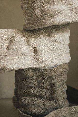 Kosz Mały Bawełniany Stonewashed Tall Natural