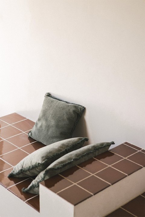 Poduszka Bawełniana Prostokątna Stonewashed Soil Brown Stonewashed Duck Green