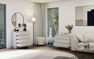 Komoda AMBER 3S Szafka 3 Szuflady Do Sypialni Salonu KASZMIR Beż