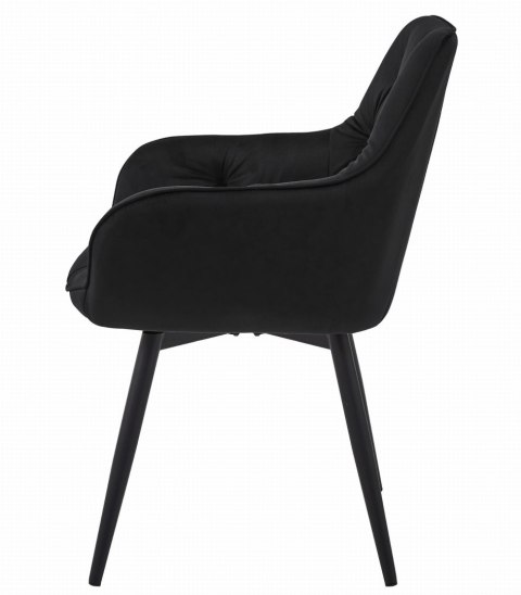 Krzesło JORK360 - czarny aksamit / nogi czarne x 1