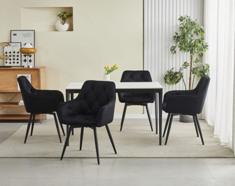 Krzesło JORK360 - czarny aksamit / nogi czarne x 1