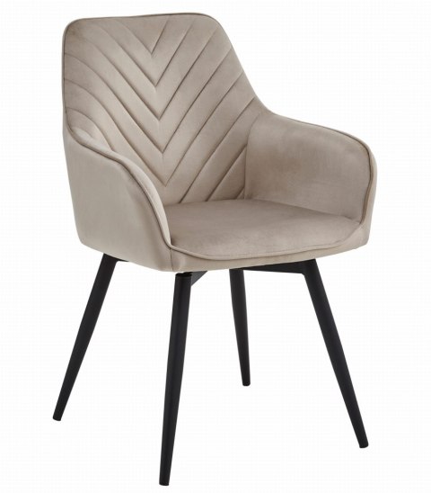 Krzesło NANA360 - ciemny beż aksamit / nogi czarne x 2