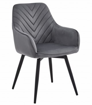 Krzesło NANA360 - ciemny szary aksamit / nogi czarne x 1