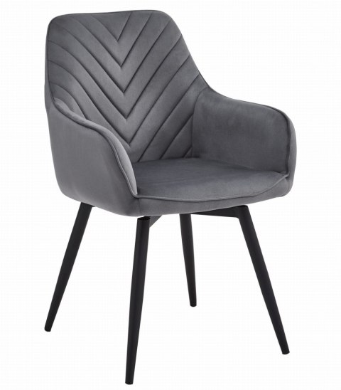 Krzesło NANA360 - ciemny szary aksamit / nogi czarne x 1
