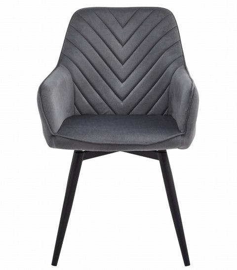 Krzesło NANA360 - ciemny szary aksamit / nogi czarne x 2