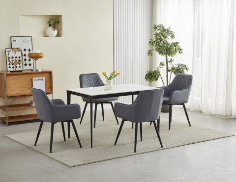 Krzesło NANA360 - ciemny szary aksamit / nogi czarne x 2