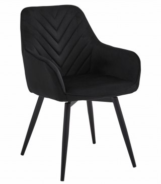 Krzesło NANA360 - czarny aksamit / nogi czarne x 1