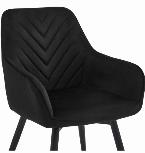 Krzesło NANA360 - czarny aksamit / nogi czarne x 2