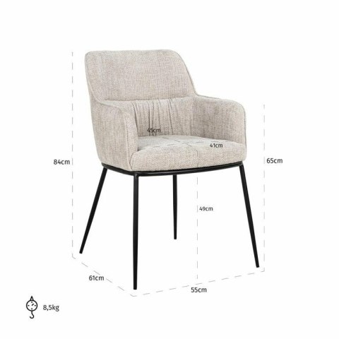 Richmond Interiors RICHMOND krzesło BELLA jasny beż