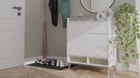 Komoda COLIN Szafka 2 Drzwi 1 Szuflada Z Nóżkami BIAŁY