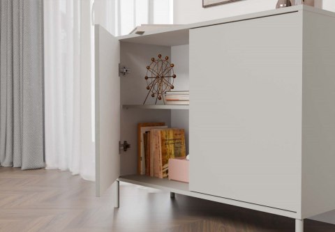 Komoda KAMARO 2D SLIM/GŁADKI KASZMIR Lamele Front Ryflowany + Klasyczny