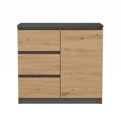 Komoda Malwa 1D3S ANTRACYT DĄB ARTISAN