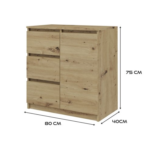 Komoda Malwa 1D3S DĄB ARTISAN