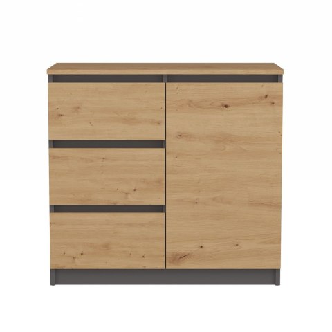 Komoda Malwa 1D3S/BA ANTRACYT DĄB ARTISAN