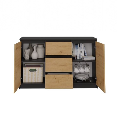 Komoda Malwa 2D3S ANTRACYT DĄB ARTISAN