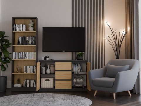 Komoda Malwa 2D3S ANTRACYT DĄB ARTISAN