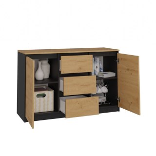 Komoda Malwa 2D3S/BA ANTRACYT DĄB ARTISAN