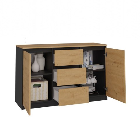 Komoda Malwa 2D3S/BA ANTRACYT DĄB ARTISAN