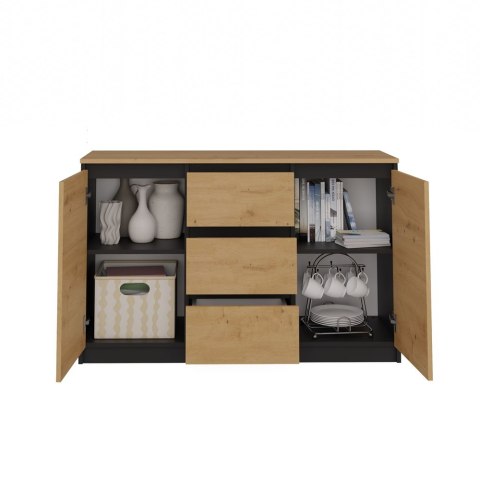 Komoda Malwa 2D3S/BA ANTRACYT DĄB ARTISAN