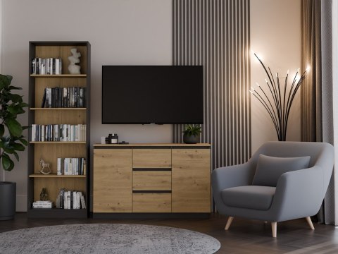 Komoda Malwa 2D3S/BA ANTRACYT DĄB ARTISAN
