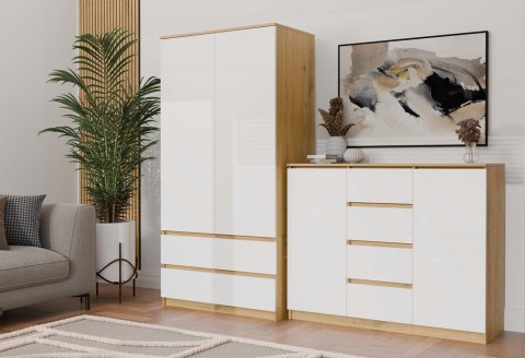 Komoda Malwa 2D4S 120 DĄB ARTISAN BIEL
