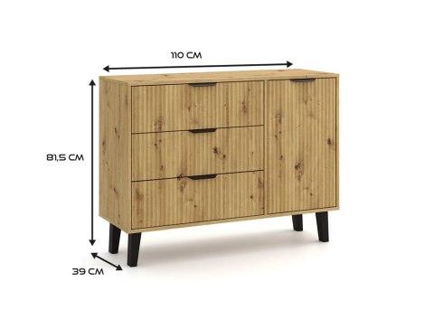 Komoda Scandi 1D3S SLIM DĄB ARTISAN