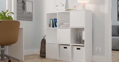 REGAŁ MALAX 3x3 H BIAŁY Z 3 DRZWIAMI PÓŁKI KOMOROWE 110x110 CM TIP ON