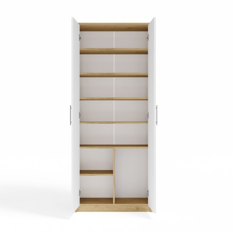 Regał Biurowy OLIV 2D 2 Drzwi Do Biura Do Gabinetu Salonu DĄB ARTISAN BIEL