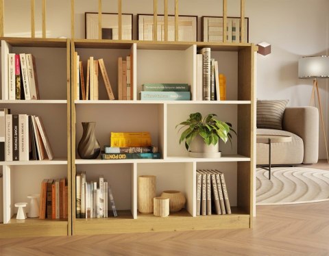 Regał Fiesta 8P DĄB ARTISAN / BIEL