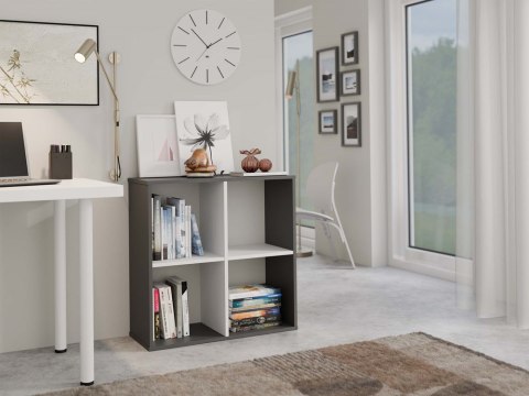 Regał Malax 2x2 ANTRACYT BIAŁY